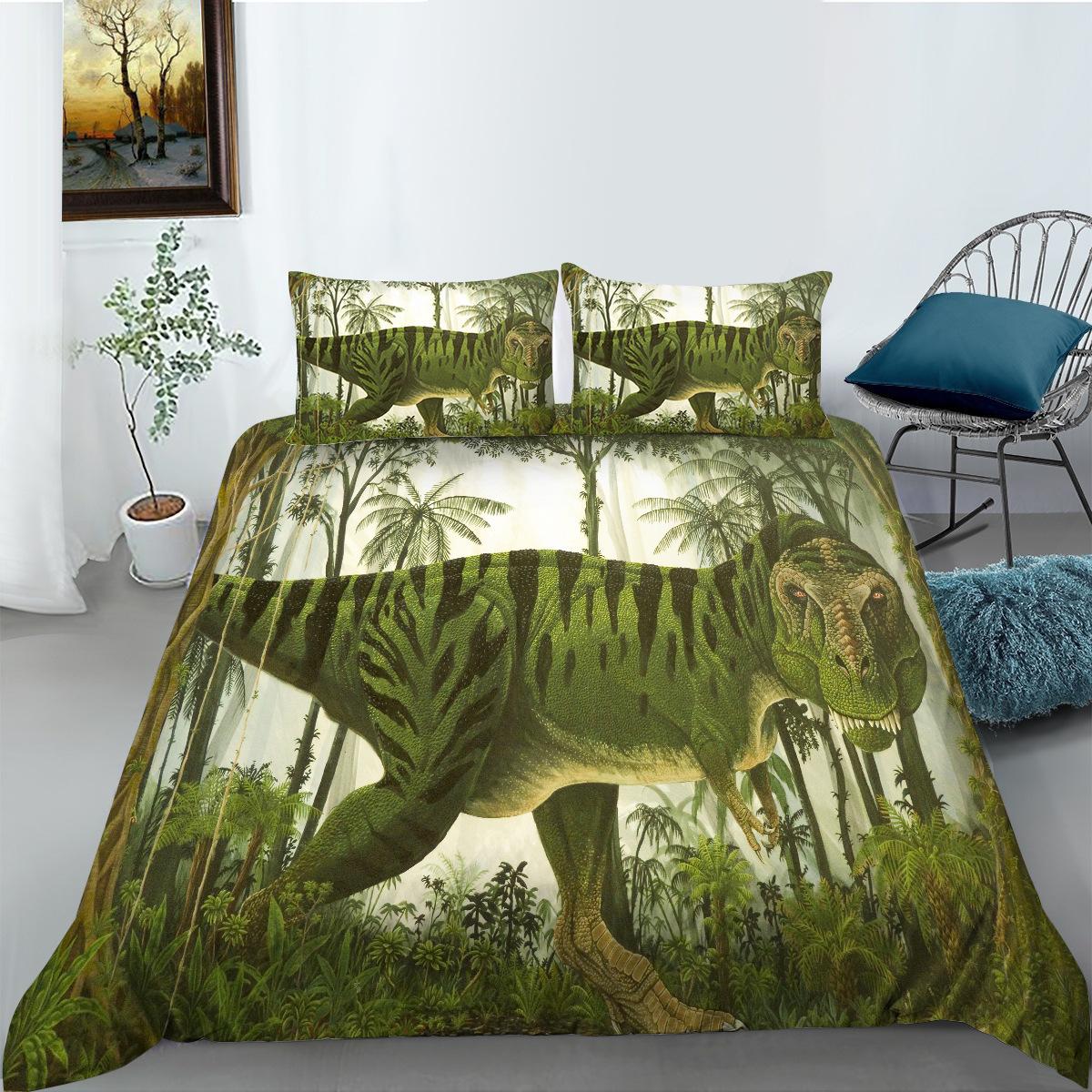 Fashion Dinosaur 3D Digital Printed Polyester Bedding Two-Three Piece EU single 135*200