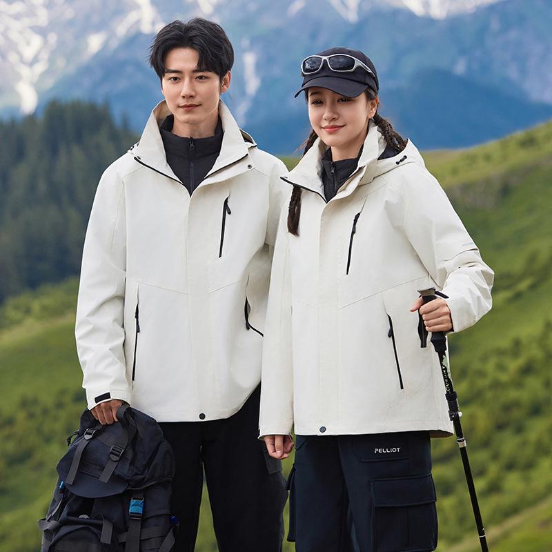 Outdoor Jacket Women's Down Jacket Three-in-one Jacket Men's Autumn and Winter Waterproof Tibetan Hiking and Cycling Mountaineering Clothing