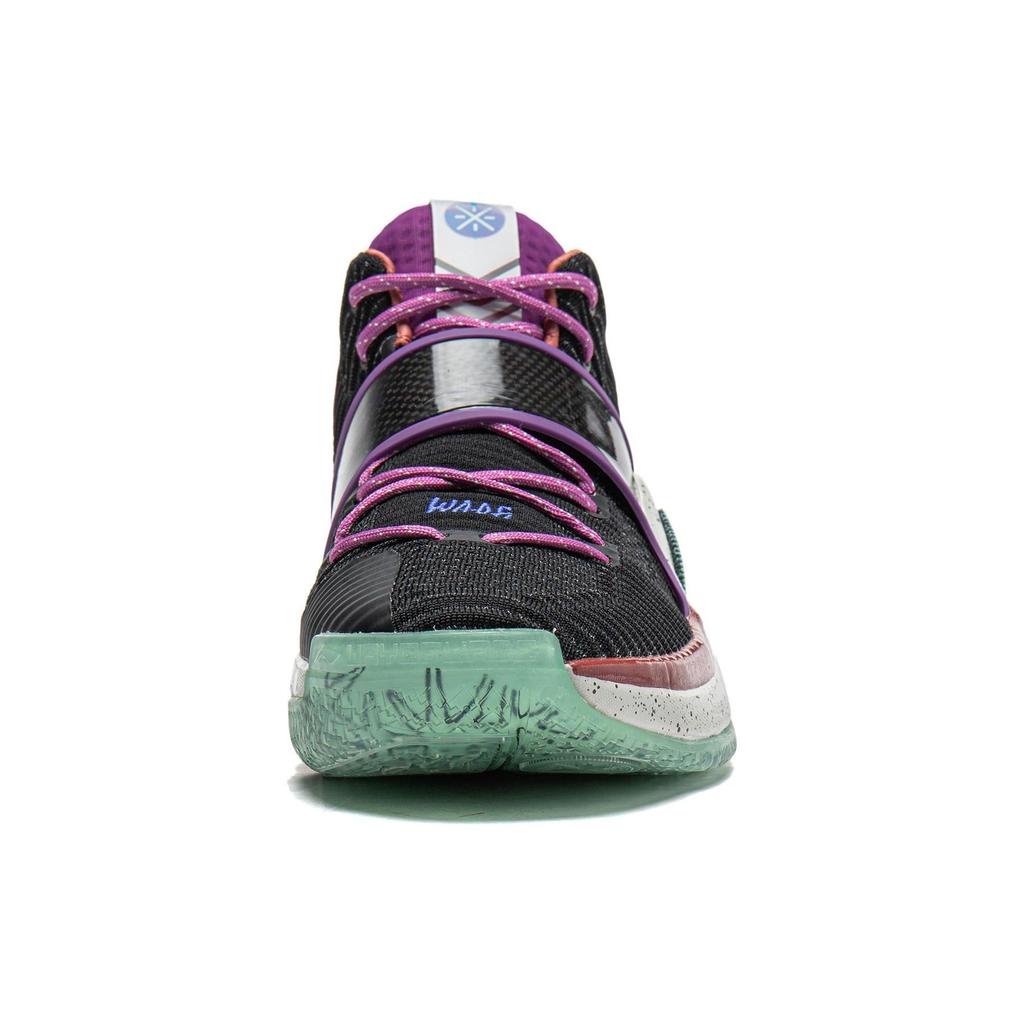 Li Ning Wow 6 Wade Way Kuising Dandou Lightweight Slip Resistant Shock Absorbing Mid Top Basketball Shoes Men Basketball Shoes Black ABAT131-9