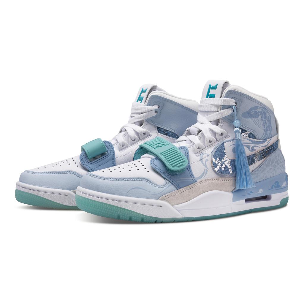 Jordan Legacy 312 Blue Dragon Abrasion Resistant Abrasion Resistant High Top Vintage Basketball Shoes Men's Blue White FV3625-181(Team73-)