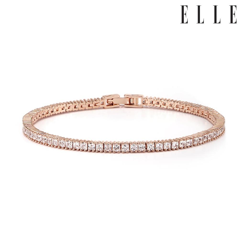 

Bold Square Cubic Bracelet ELBRBB087 rose gold
