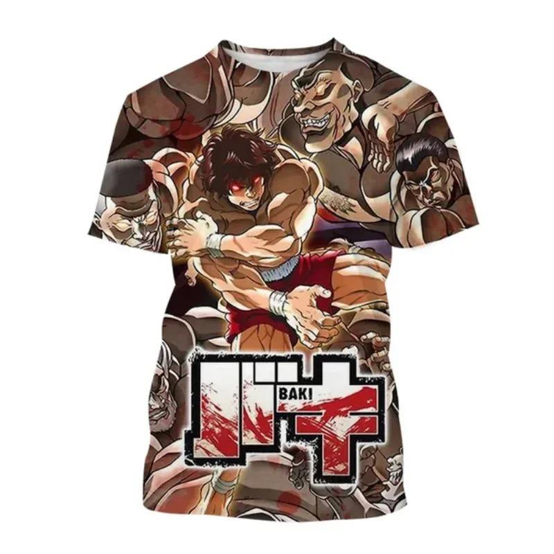 Anime Baki The Grappler Yujiro Hanma 3D Print T-Shirts Men Women Fashion Oversized Short Sleeve T Shirt Male Tees Tops Clothing