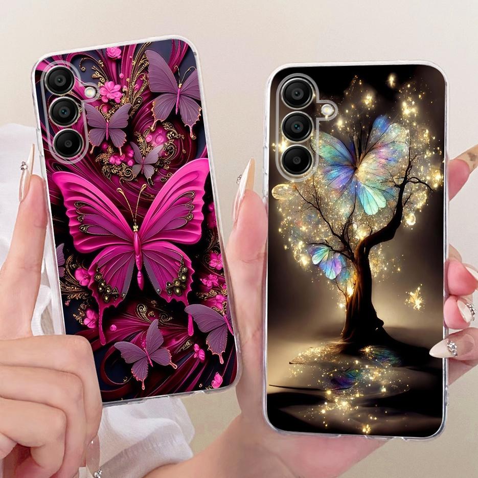 Pro Samsung Galaxy A16 5G Pouzdro SM-A166B Luxusní malovaný kryt s motýlem Měkké silikonové pouzdro Pro Samsung A16 26 36 Galaxy A56