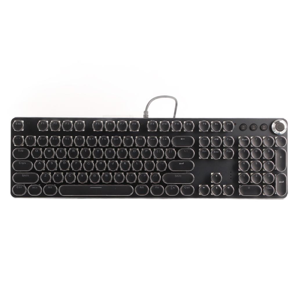 104 Keys Retro Style Electroplated Keyboard Gaming Mechanical Keyboard with Lighting Effect