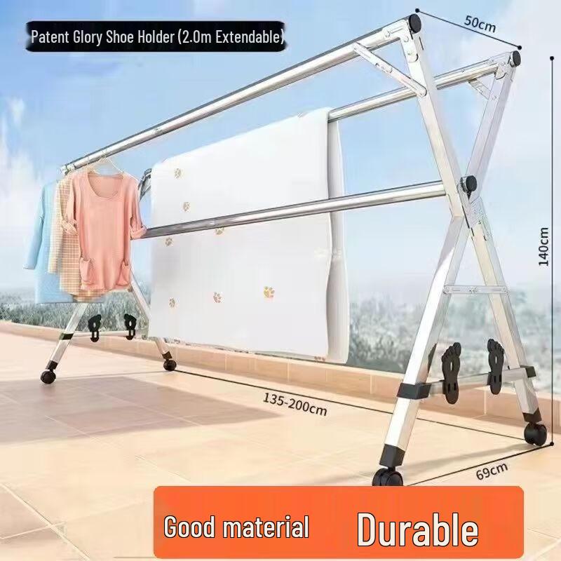 miflame 2.0m Foldable Steel Clothes Drying Rack