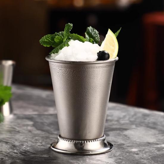 400ml Julep Cups Stainless Steel Drinking Glasses Vintage Metal Cocktail Cup for Derby Party Supplies Home Restaurant Outdoors Camping