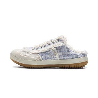 Li Ning Rubber Sole Abrasion Resistant Slip Resistant Closed Toe Slippers Women's Vanilla White AZSV018-6