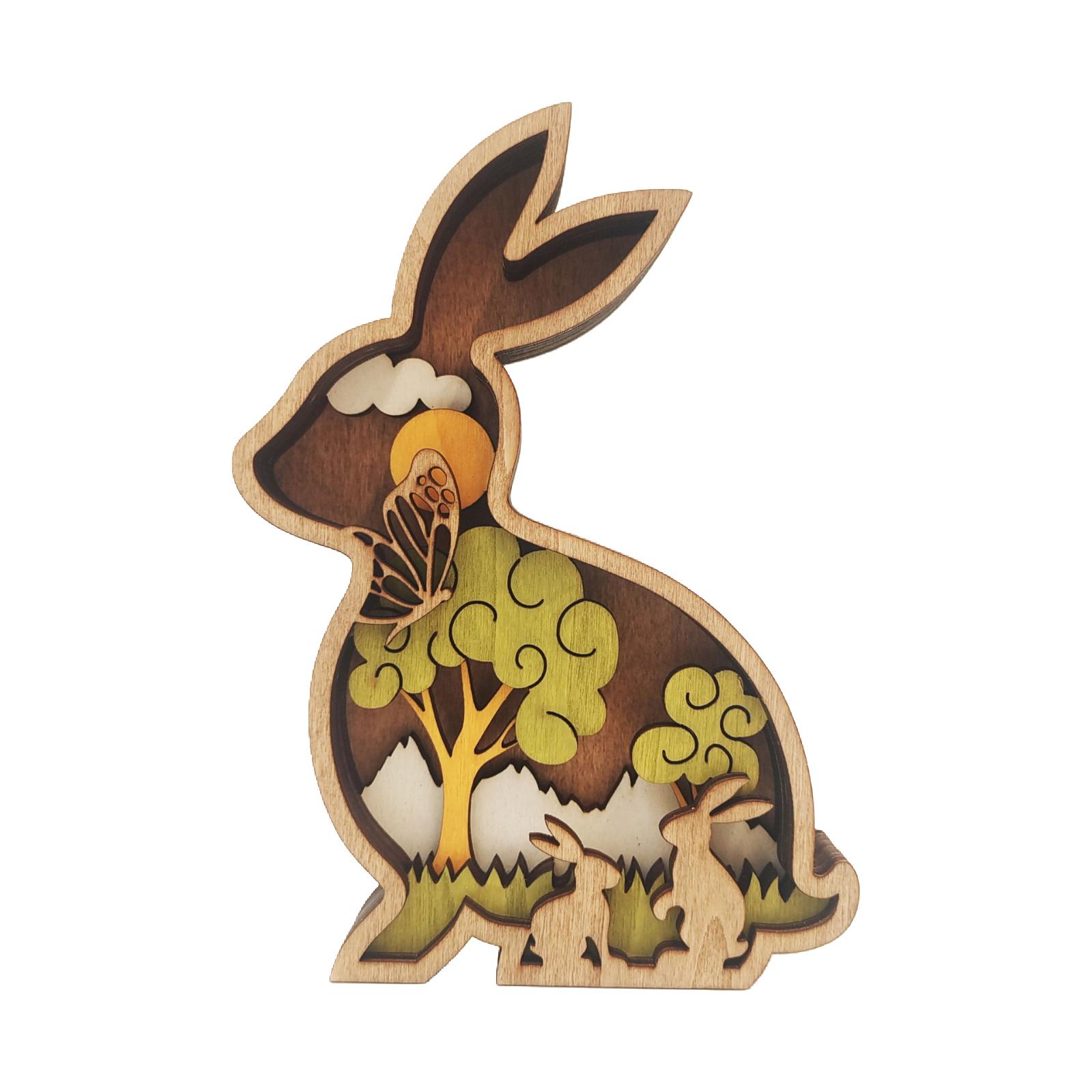 

Easter Wooden Craft Ornaments, Home Decor, Wooden Spring-themed Butterfly, , And Hen Figurines. One Size