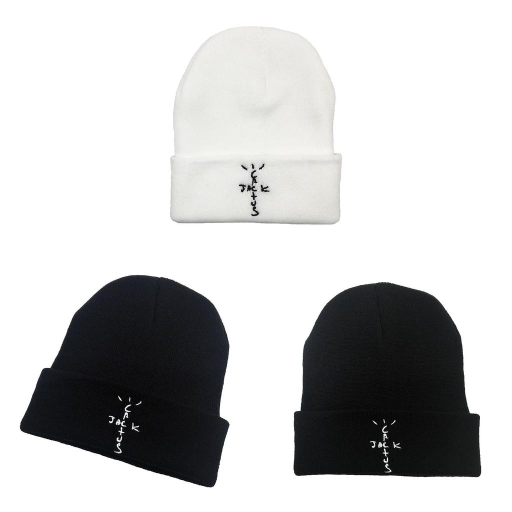Travis Scott Cactus Jack Knit Hat With Embroidered Letter Pattern For Winter Warmth