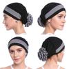 Satin Flower Fashion Head Wrap Shawl Turban Hat Indian Hats Women Headscarf Muslim Hijab Caps