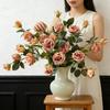 High-End 6-Head Silk Rose: Elegant Fake Flower for Home Decor & Weddings