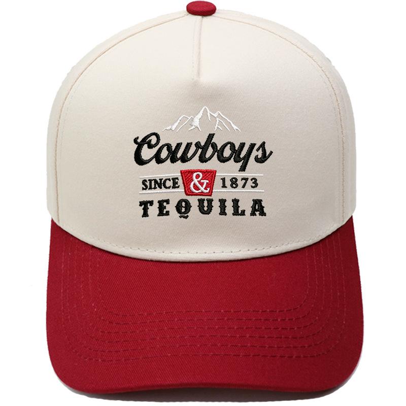 Cowboys & Tequila Cappellino da camionista Ricamo sulla visiera Abbinamento colori vintage Berretto da baseball Maschio Femmina Casual