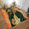 Vibrant Rasta Music Rug with Love and Life Suitable for use as an anti-slip game mat for living room and bedroom sofas