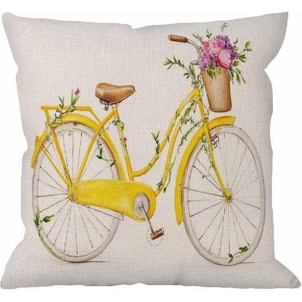 HGOD DESIGNS Ladybug Pillow Cover,Decorative Throw Pillow Ladybird Seamless Pattern Pillow Cases Cotton Linen Outdoor Indoor Square Cushion Covers
