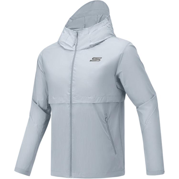 Skechers Comfort Sports Series Woven Lightweight Fashion Versatile Jacket Men Jacket Silver-Gray P225M004-03KR XL