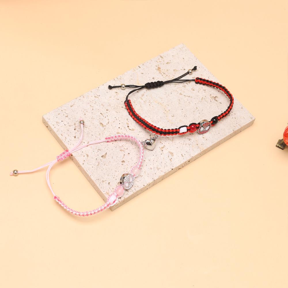 Spider-Man Couple Bracelet: Handmade Magnetic Love Rope