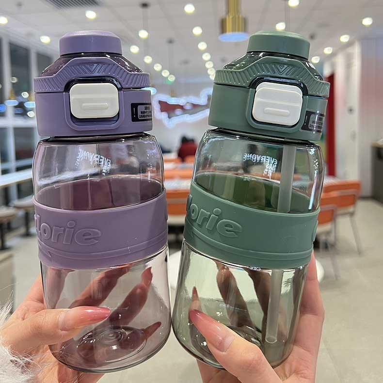 Water bottle new water cup PC plastic student kettle children's storage straw cup lifting rope portable water bottle adult water cup