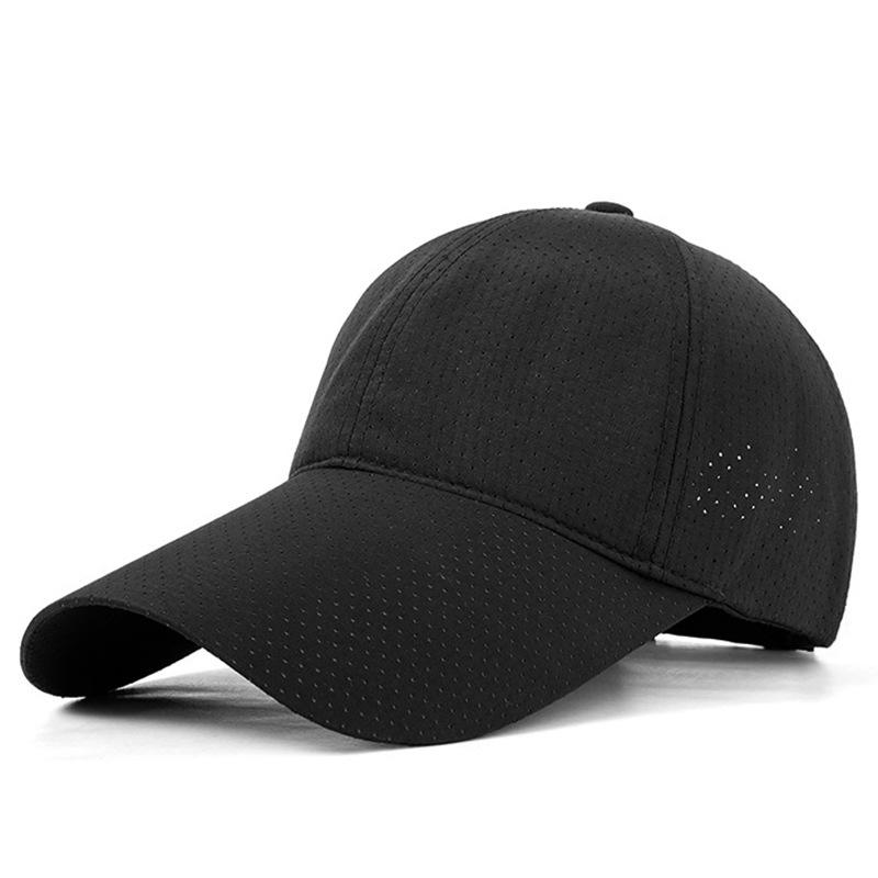 

Дышащая мужская летняя кепка с козырьком для защиты от солнца – быстросохнущая, с длинным козырьком, большого размера, унисекс бейсболка XL (59-62cm) чёрный