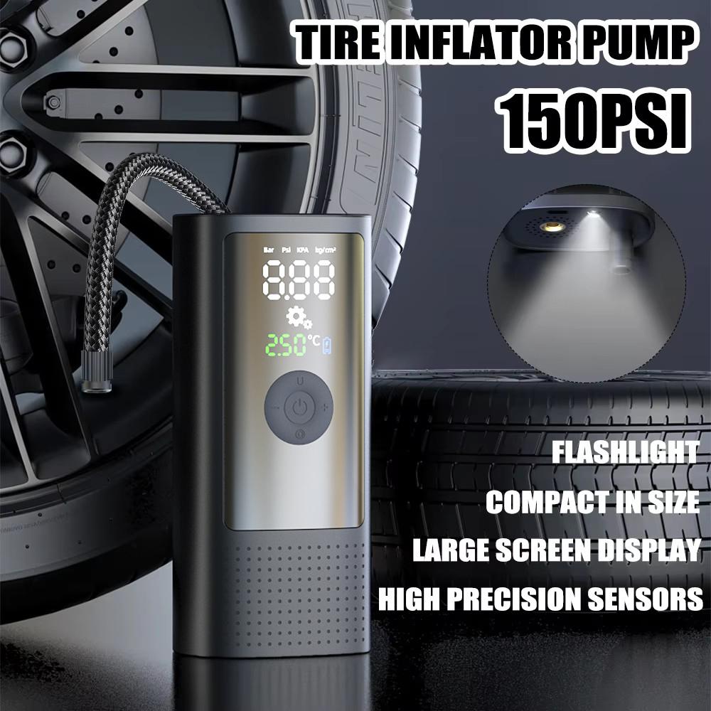 Portable Inflator Compressor Pump With LED Lamp Car Motorcycle Bicycle Tyre Wireless Electric Portable Air Compressor For Car