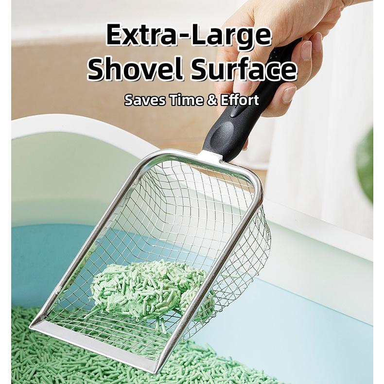 2v1 2 ks nerezové zahradní síta na půdu & kočkolitová lopatka - Efektivní oddělování nečistot & hrudek Zahradnictví & Nástroj na čištění zvířat
