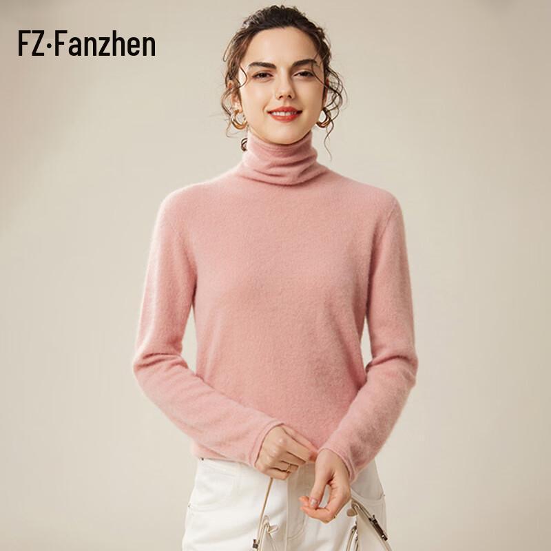 Fanzhen Women's 100% Cashmere Cowl Neck Sweater