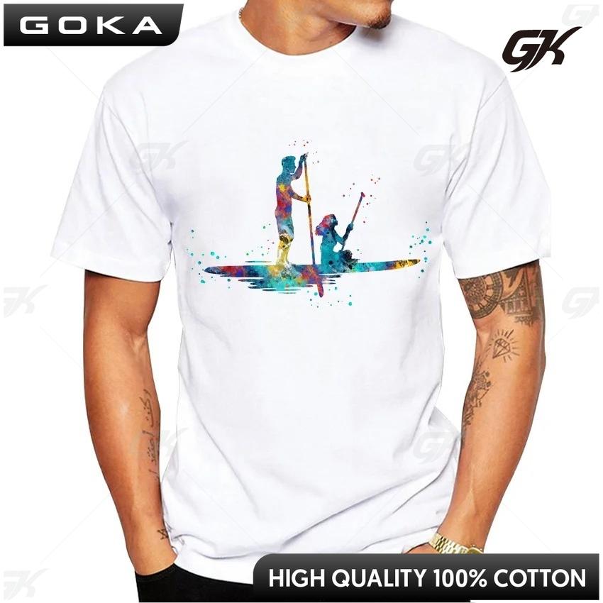 Relax Paddle Board SUP TShirt New Round Short Sleeved Tops Hip Hop Boy Tops Stand Up Paddle Sport Mans White Tees