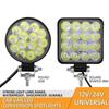 1pcs 48W Car LED Bar Worklight MINI 16SMD Round Square Work Light 12V Auto Light Fog Lamp Off Road for ATV SUV Spotlight