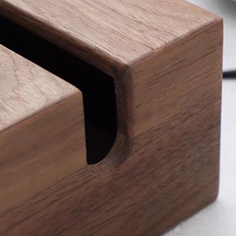 Solid Wood Rectangular Black Walnut Wood  Cover Tissue Box For Home Office Hotel