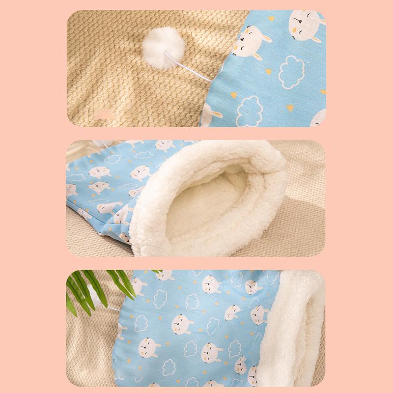 Sac de dormit confortabil pentru pisici, îngroșat, tip de buzunar moale Pat pentru pisici, cald, închis, pentru pisici, cuib amuzant pentru animale de companie, cuib minunat pentru animale de companie