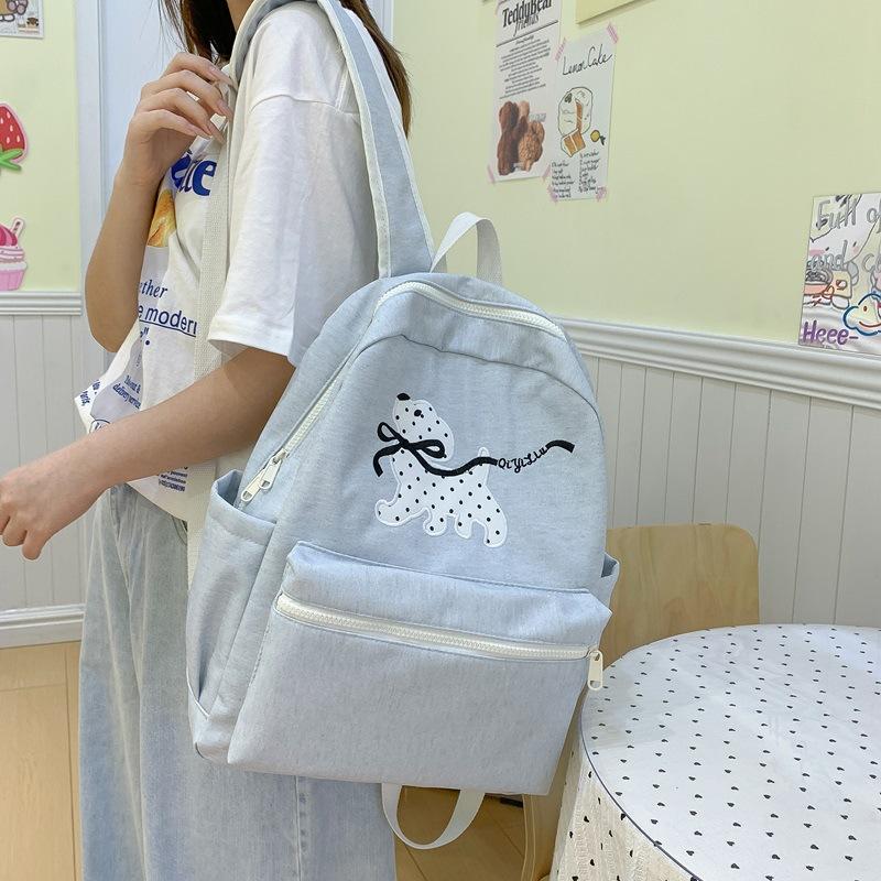 Schoolbag Cute High-value Polka Dot Dog Niche Simple Primary School Schoolbag Leisure Commuting Light Large Capacity Backpack