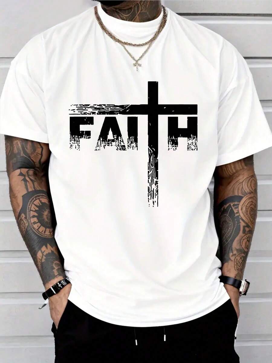 PAYEAH Christian Unisex T-shirt - Faith and Cross Christian Unisex T-shirt XL