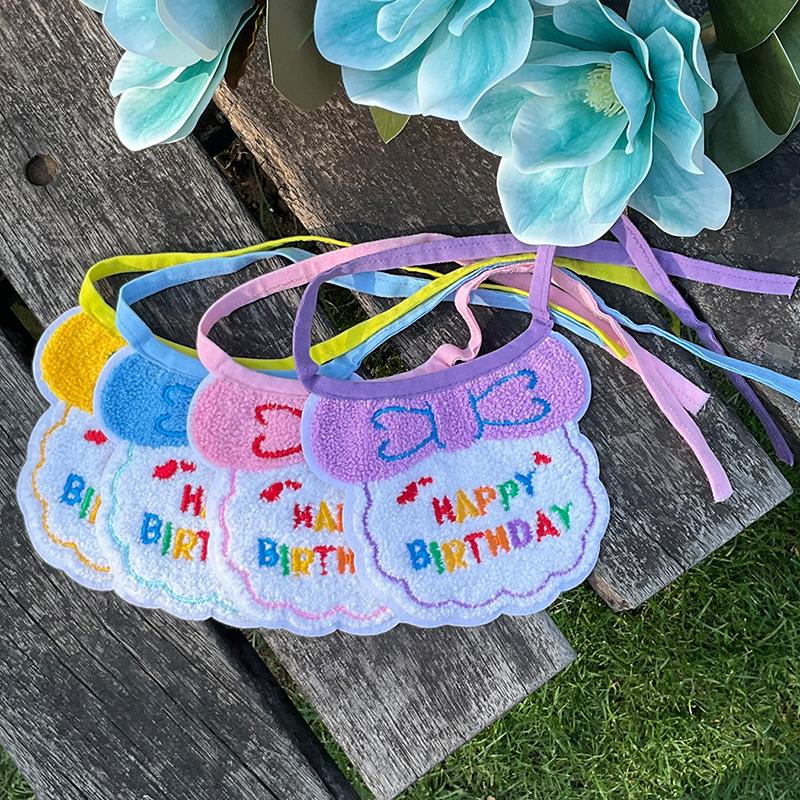 1set Mini Doggy Adjustable Bandana Scarf Lovely Pet Cat Dog Birth Bib and Party Hat Birthday Outfit Puppy Birthday Party Supply
