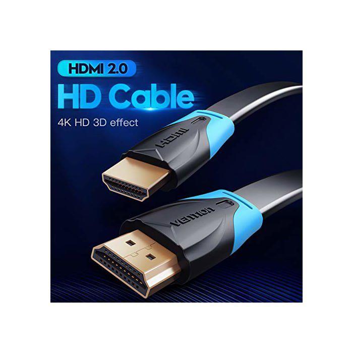Câble HDMI - Vention - 3 m - 18 Gbps - Mâle à mâle - Multicolore - Connexion multimédia - Ordinateur compatible - Rond