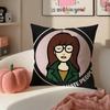 Witty Satirical American Cartoon DDaria Cushion Cover Pillowcase Short Plush Invisible zipper Room Sofa Cushion Cover