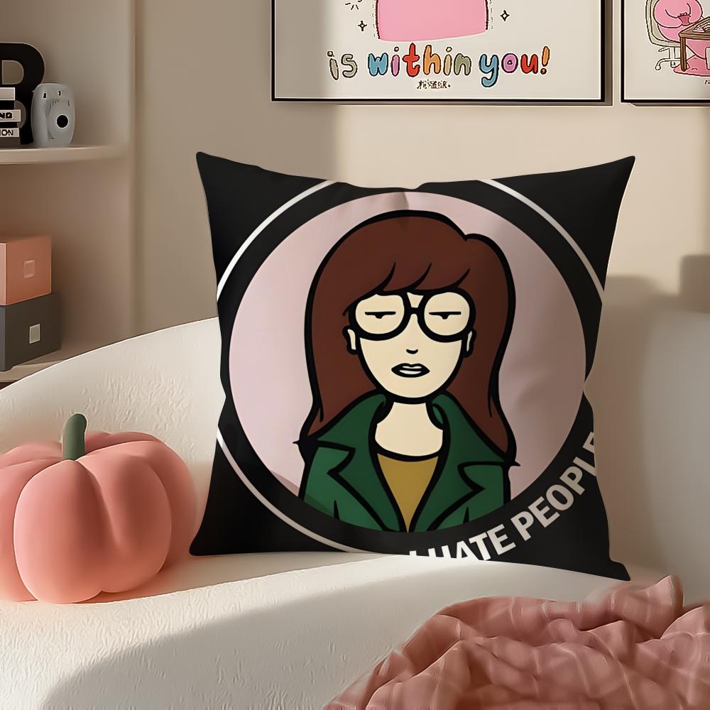 Witty Satirical American Cartoon DDaria Cushion Cover Pillowcase Short Plush Invisible zipper Room Sofa Cushion Cover