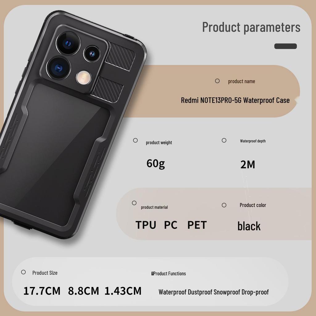 Red Pepper Note13Pro Waterproof Shockproof Protective Phone Case