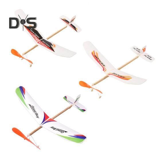 Gummibandbetriebenes Flugzeugmodell für Kinder, pädagogisches Wurfsegelflugzeug, Kleinkinder, Jungen und Mädchen, Outdoor-Flugzeugspielzeug