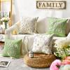 Vintage Green Letter Pattern Home Decor Pillowcase Bedroom Living Room Sofa Decoration Polyester Cushion Cover with Zipper