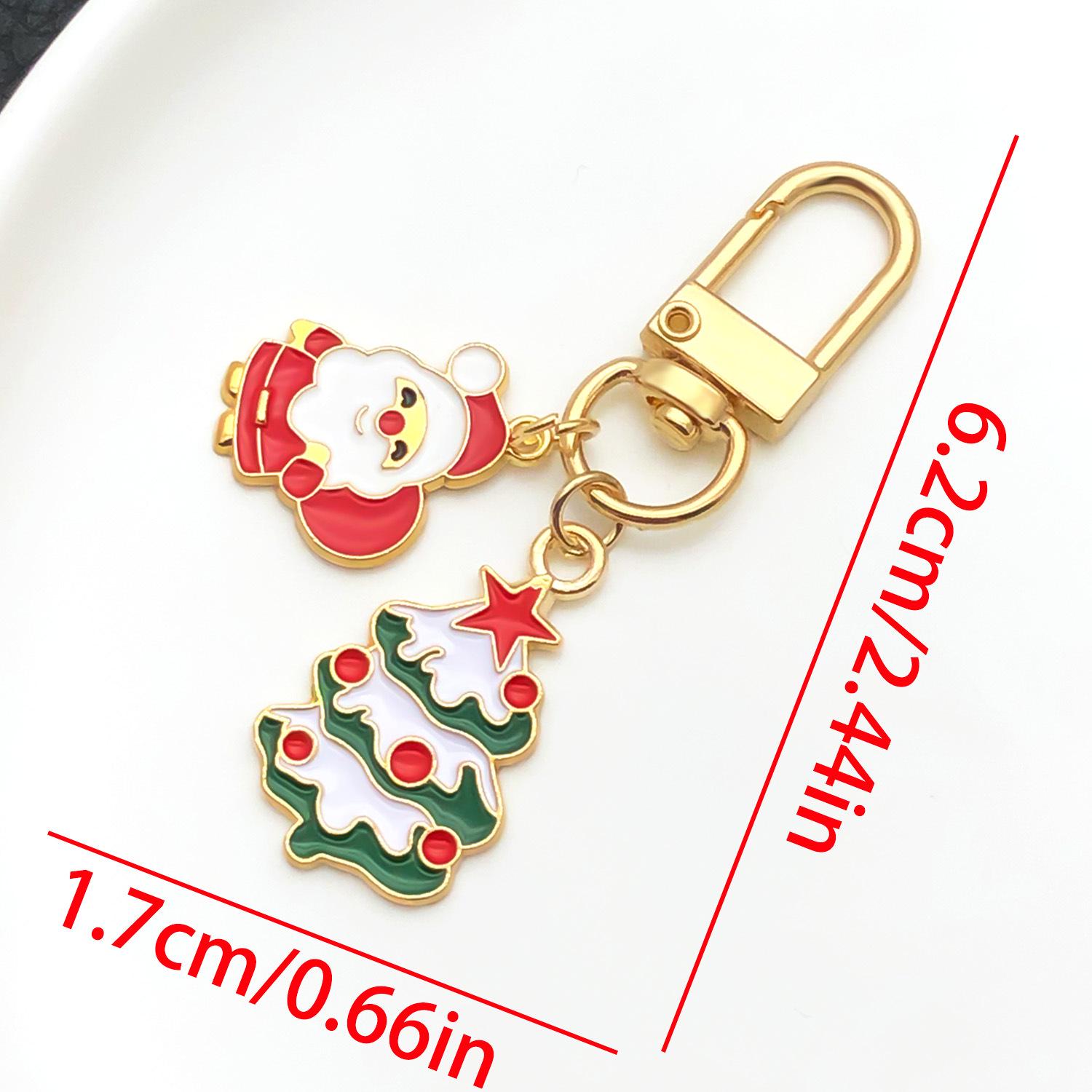 Cartoon Christmas Tree Santa Keychain - Cute Pendant & Festive Gifts