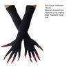 1 Pair Halloween Paw Gloves Long Black Gloves with Scary Long Nails Soft Comfortable Cosplay Festival Funny Ghost Gloves