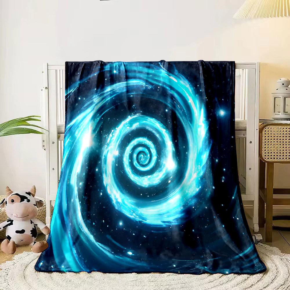 Blue Galaxy Spiral in Space print blanket soft and cozy perfect for the living room bed sofa or a nap,gift