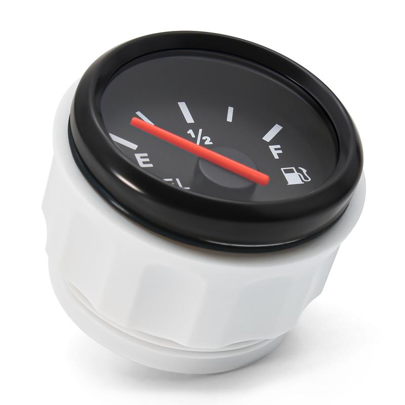0-190 OHM 2" 52mm Fuel Level Gauge with Red Light + Fuel Level Sensor 130mm 230mm 270mm 530mm for All Auto Boat Yacht 12V 24V