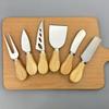 Edelstahl Käse- und Kuchenmesser-Set mit Holzgriff – Inklusive Gabel und Butterspachtel