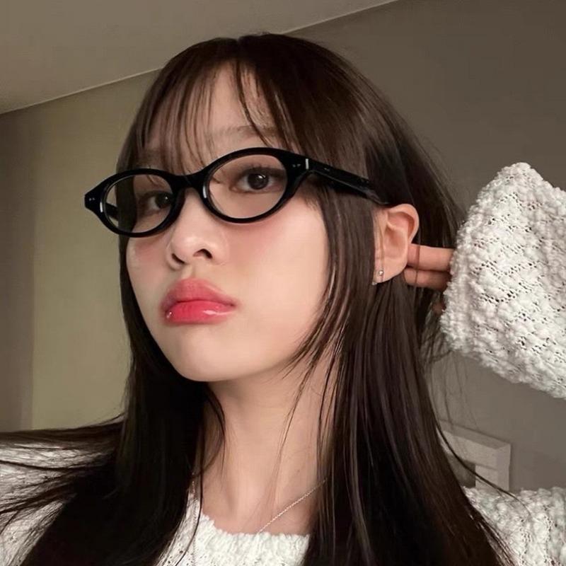 Fashion Small Oval Sunglasses Designer Colored Lenses Sun Shade Eyewear for Women Eyeglasses Anti Blue Light Computer Glasses