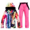 -30, Women Snow Wear Suit Sets, Snowboard Clothing, Waterproof, Winter Costume, Ski Jacket and Strap Pant, Belt Bibs for Female