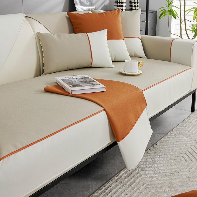 Biały Wodoodporny Pokrowiec na Sofę z Szerokim Brzegiem Odporny na Zadrapania przez Koty Uniwersalny Antypoślizgowy Nieprzywierający Ręcznik na Sofę Tkanina Technologiczna Salon
