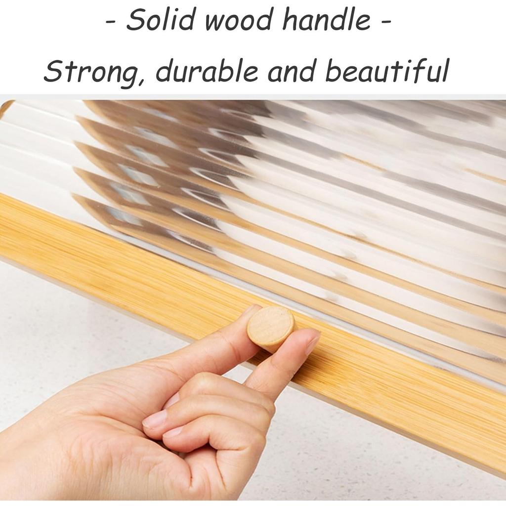 Chlebak na blat kuchenny, Vintage drewniany chlebak na ladę, Pojemnik do przechowywania domowego chleba na bochenek na zakwasie, Mały kącik wiejski