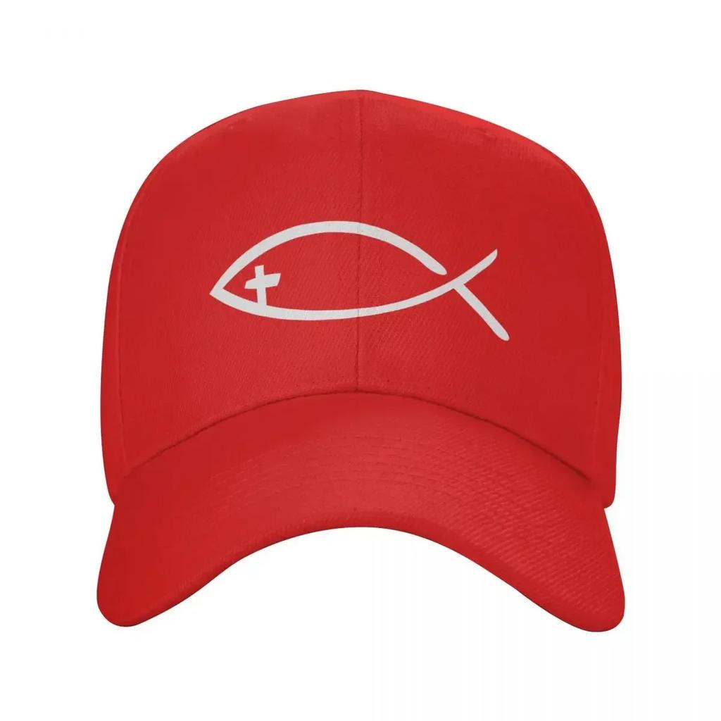 Custom Classic Jesus Cross Fish Baseball Cap Women Unisex Adjustable Christian Dad Hat Sports Snapback Caps