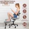 Silla de Oficina Giratoria Silla de Yoga, Meditación con Respaldo Ergonómico, Piernas Cruzadas Transpirable Cuero Sintético Ruedas, Arrodillado para Yoga en Casa, Ajustable