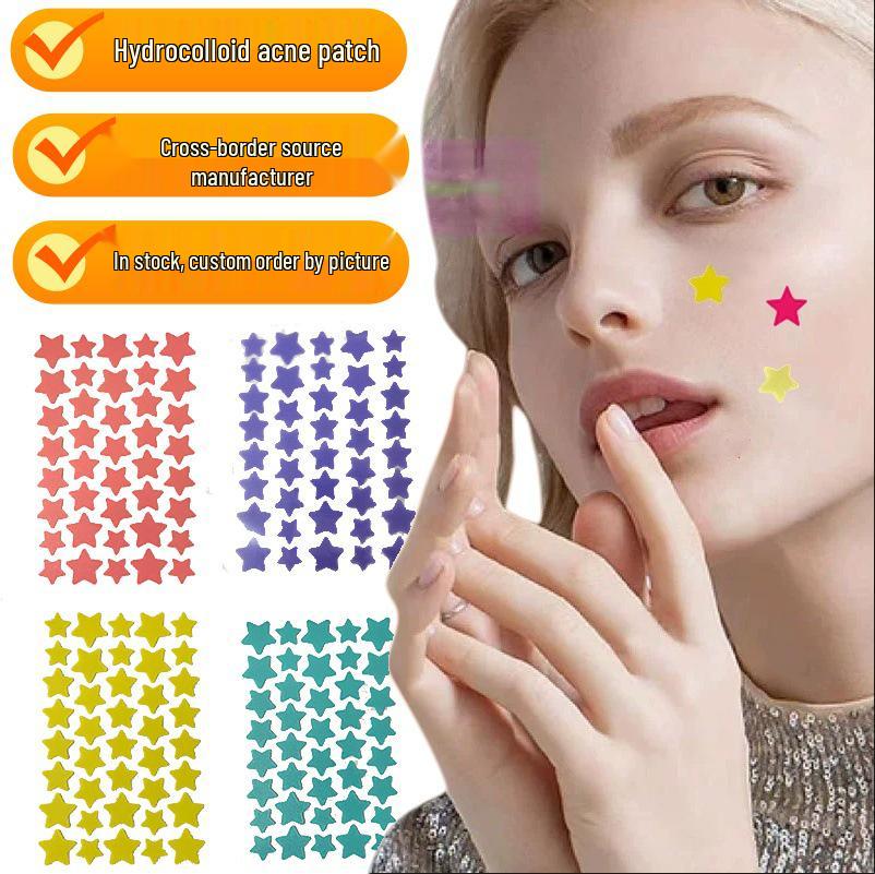 Colored Star Hydrogel Pimple Patch - Absorbs Pus and Clears Spot